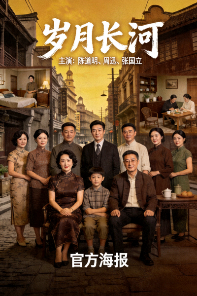 热门国产剧《岁月长河》官方海报，主演阵容强大